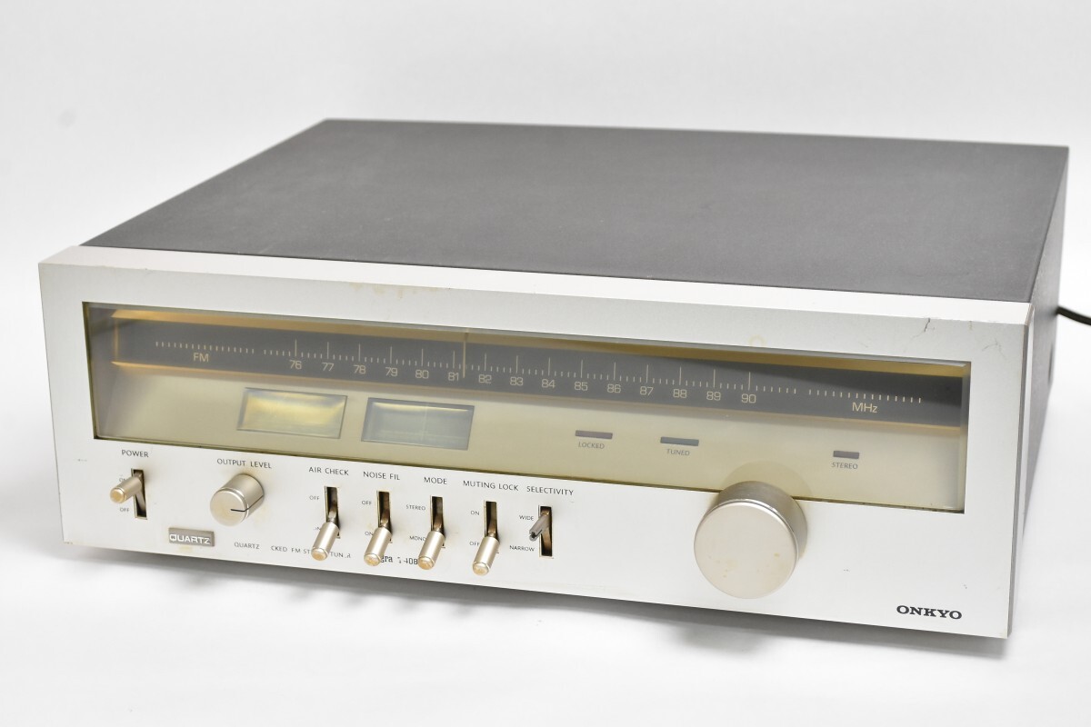 ONKYO オンキョー FM チューナー Integra インテグラ T-408 クオーツロック オーディオ機器 ステレオ 音楽 音響 RC-918S/000