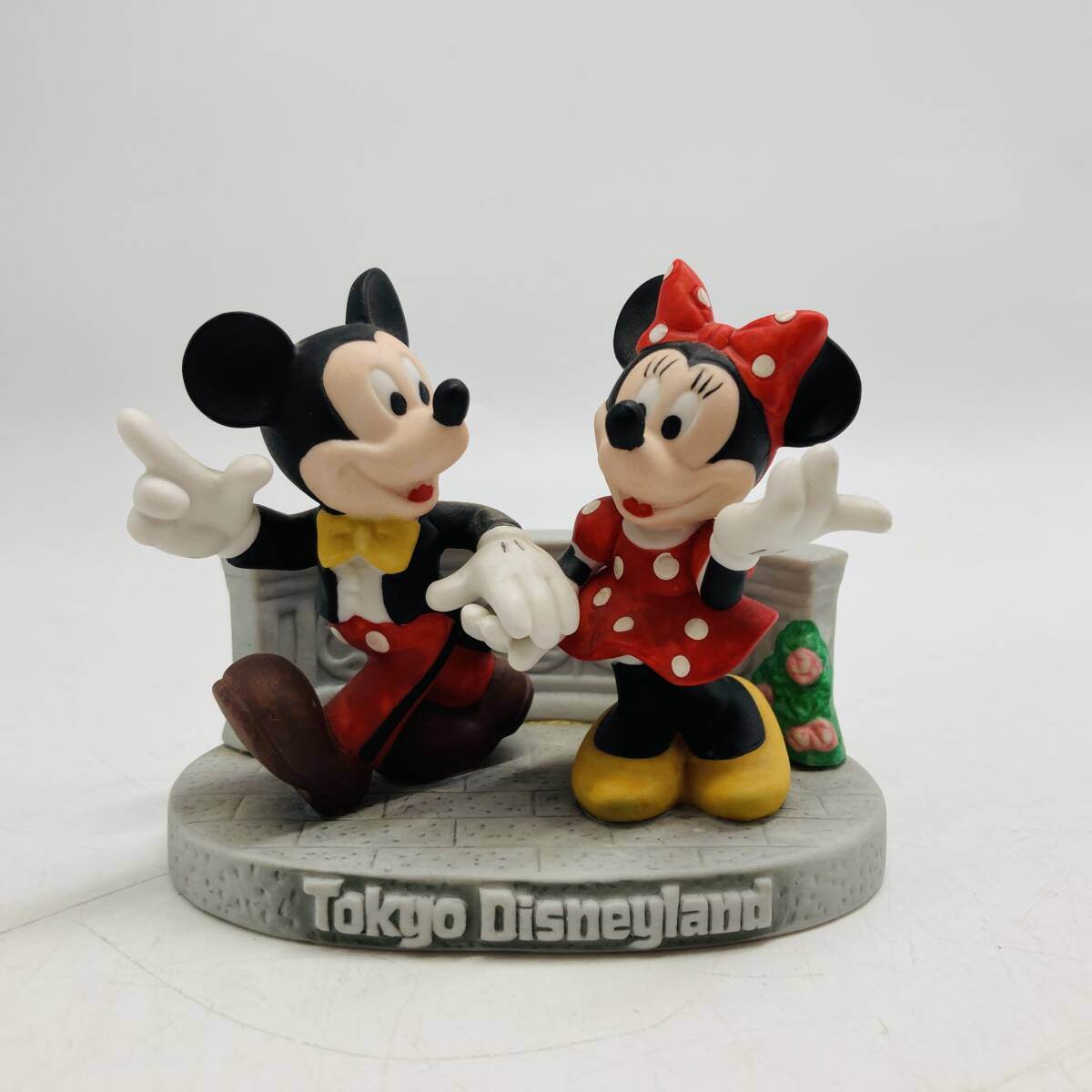 【7158C】東京ディズニーランド ミッキー ミニー フィギュア 陶器 置物 中古 