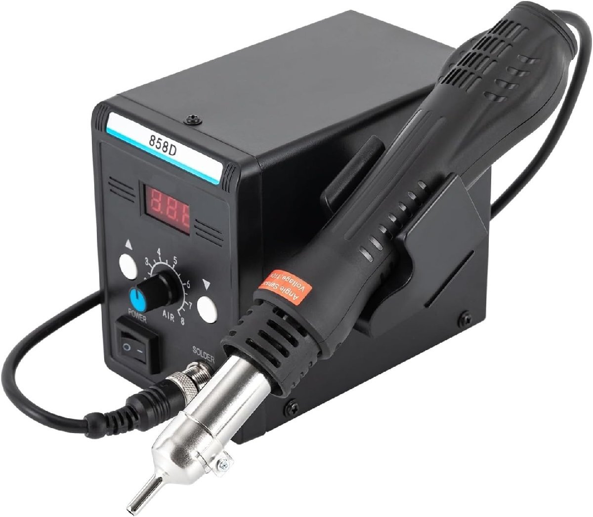 700W ホットエアーリワークステーション ヒートガン一体型 PID温度制御／風量8段階調整／LEDデジタル 電子基板・IC・BGA・スマホ修理対応