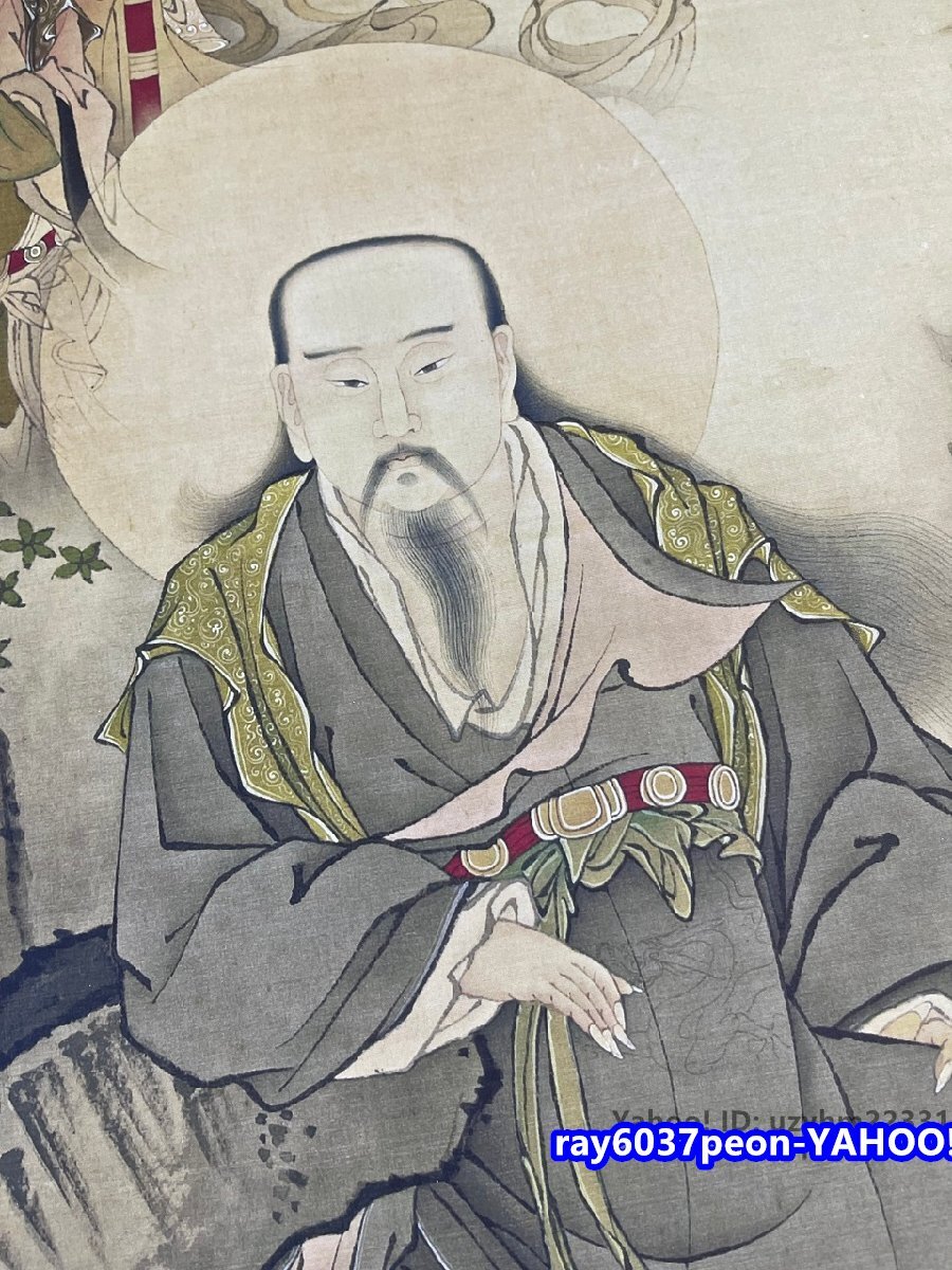 道教 道家 神仙図 真武大帝像 玄天道家神仙図 絹布 絹本 東洋画 中堂画 掛け物 未表装