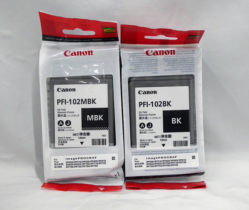 Canon キャノン　純正インクタンク　PFI-102MBK、PFI-102BK　2色セット　新品未開封品