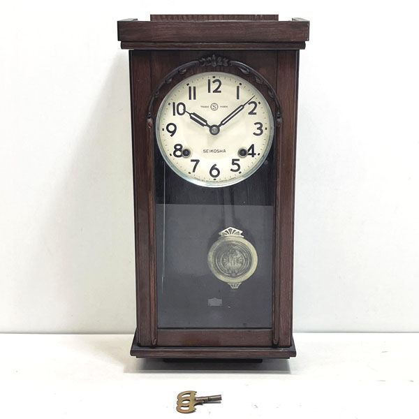 ■ 精工舎 SEIKOSHA TRADE MARK 振り子 壁掛け時計 ゼンマイ 稼働品 (0990015418)