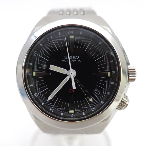 ★ セイコー SUS メカサス 赤サス ハイビート GMT使用 裏スケ 腕時計 絶版モデル 4S12-0010 (0220544903)