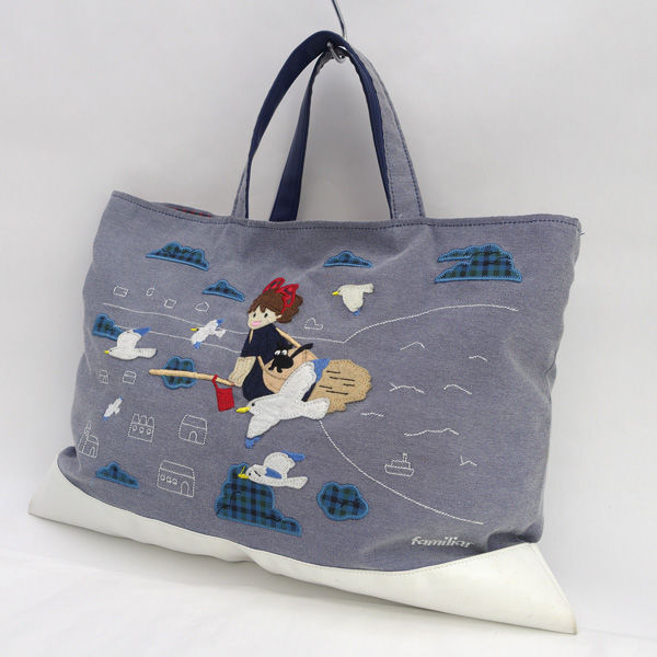 ★ ファミリア トートバッグ コラボ ジブリ 魔女の宅急便 デニムバッグ (0220544970)