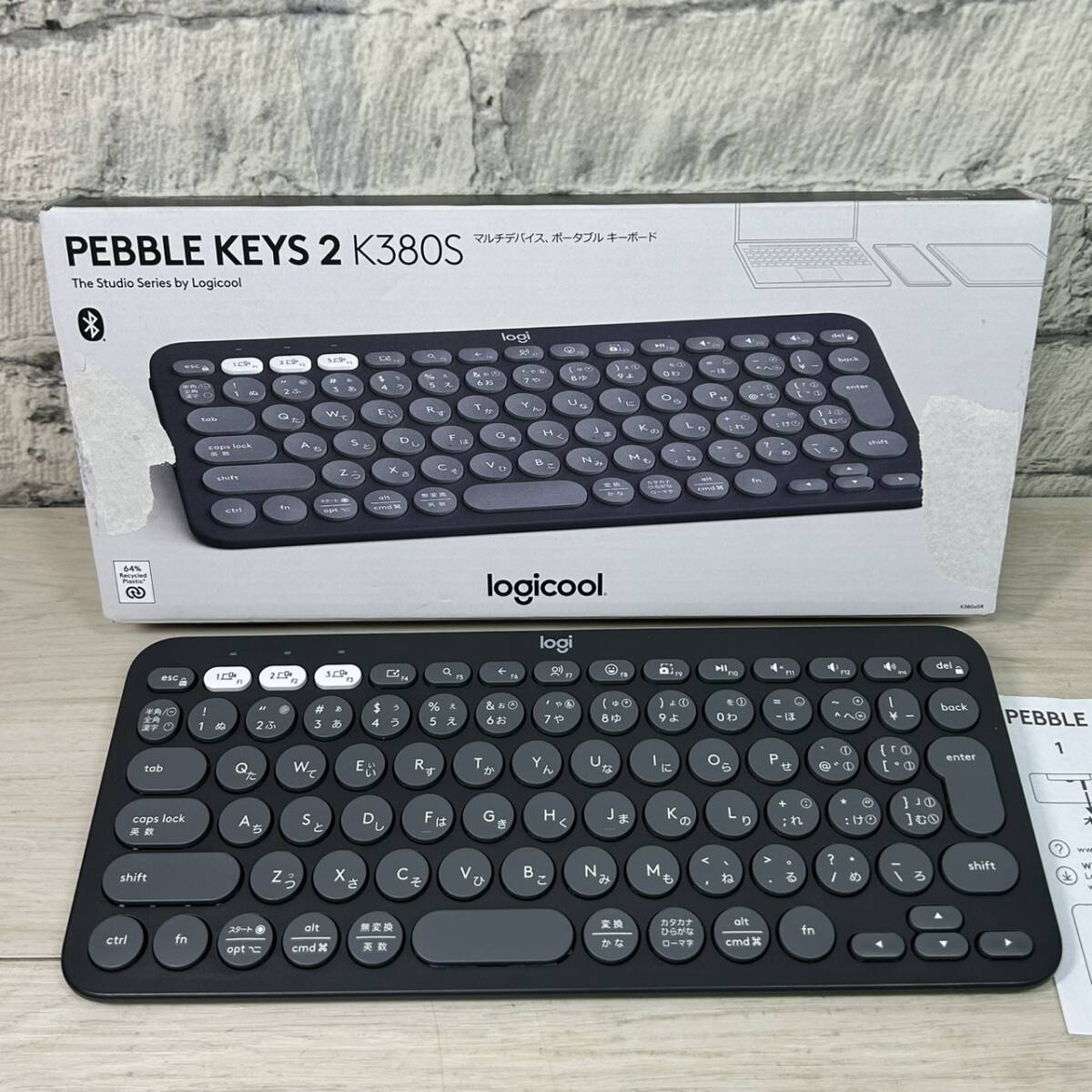 【YH-5012】中古品 logicool Pebble Keys2 K380S ロジクール Bluetooth キーボード