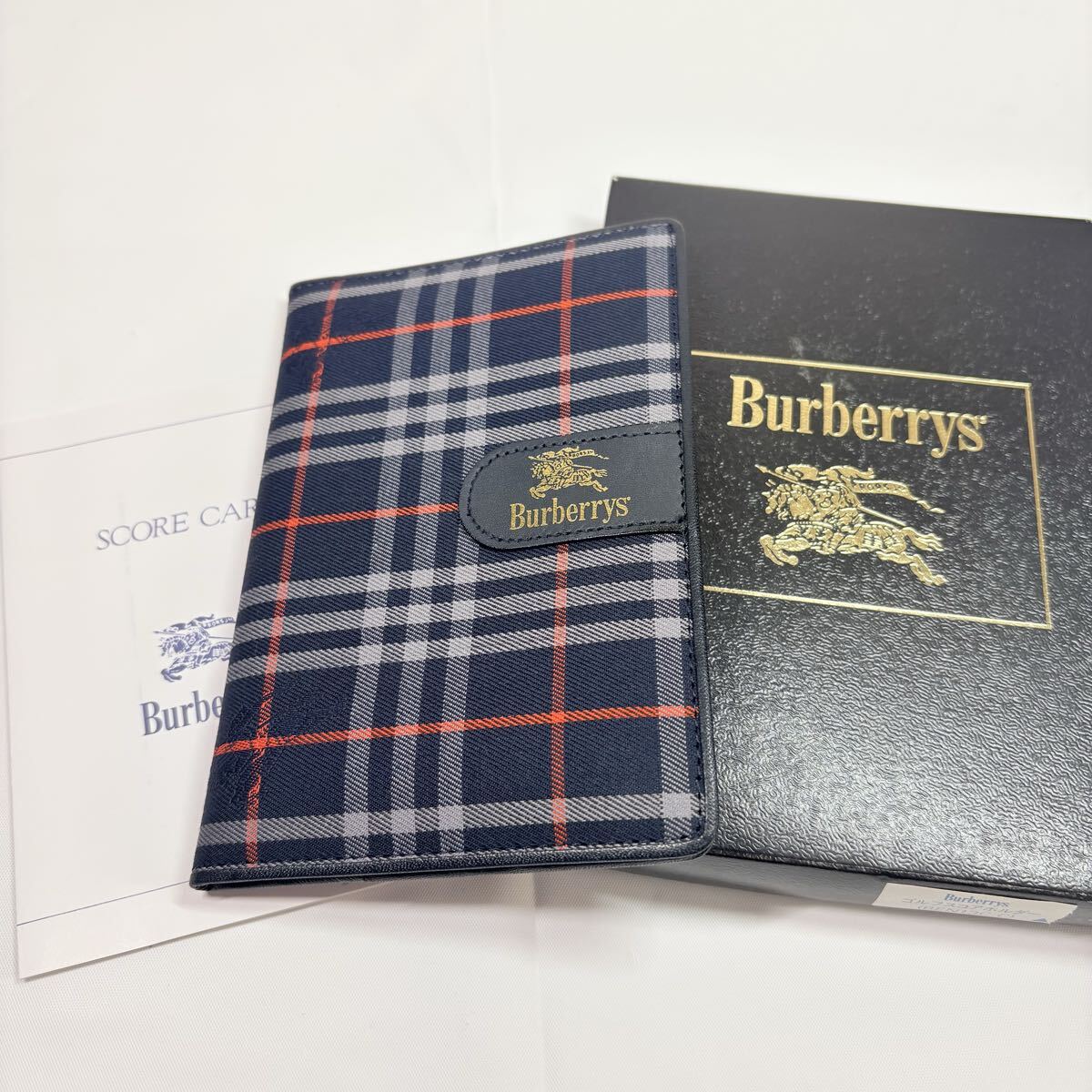 Burberry's BURBERRY ゴルフスコアカバー　ノバチェック　シャドーホース　ネイビー　箱付き
