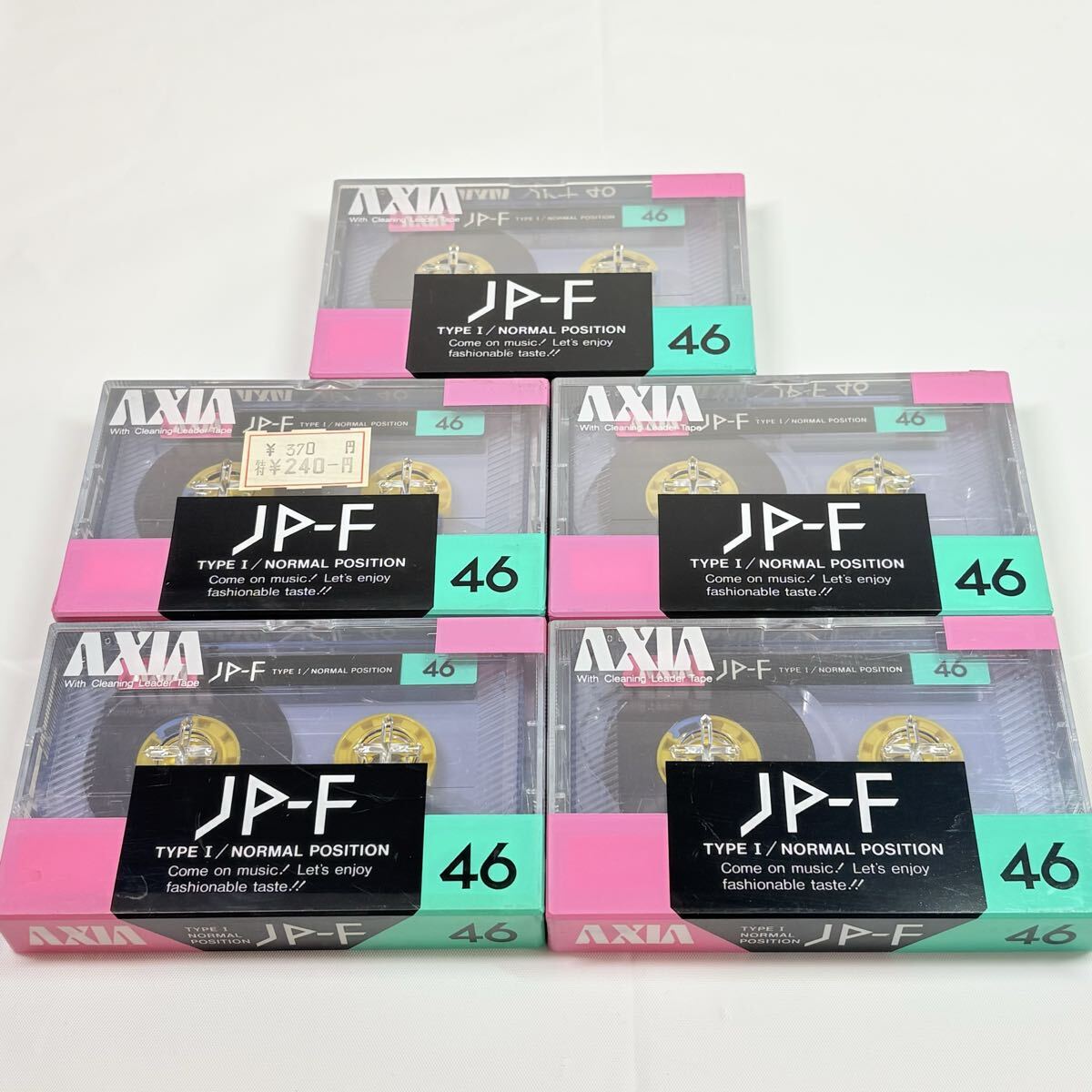 未開封品　AXIA JP-F カセットテープ 46×５個　初代　記録媒体　レトロ　希少
