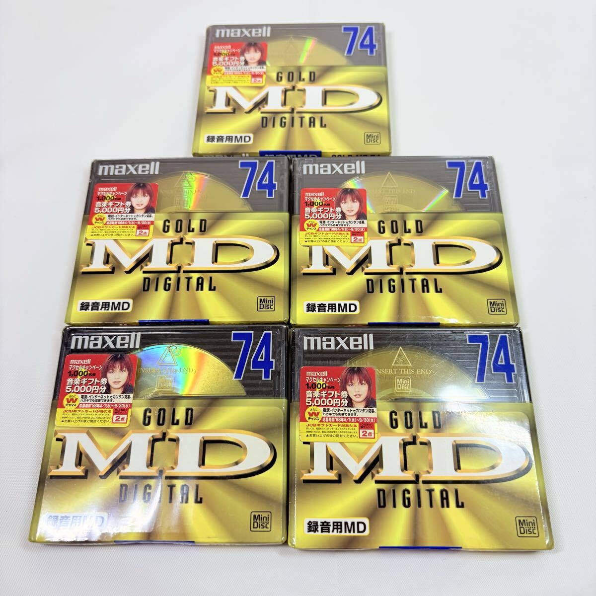 未開封品　maxell GOLD DIGITAL 74分用 録音用ミニディスク　５枚　記録媒体