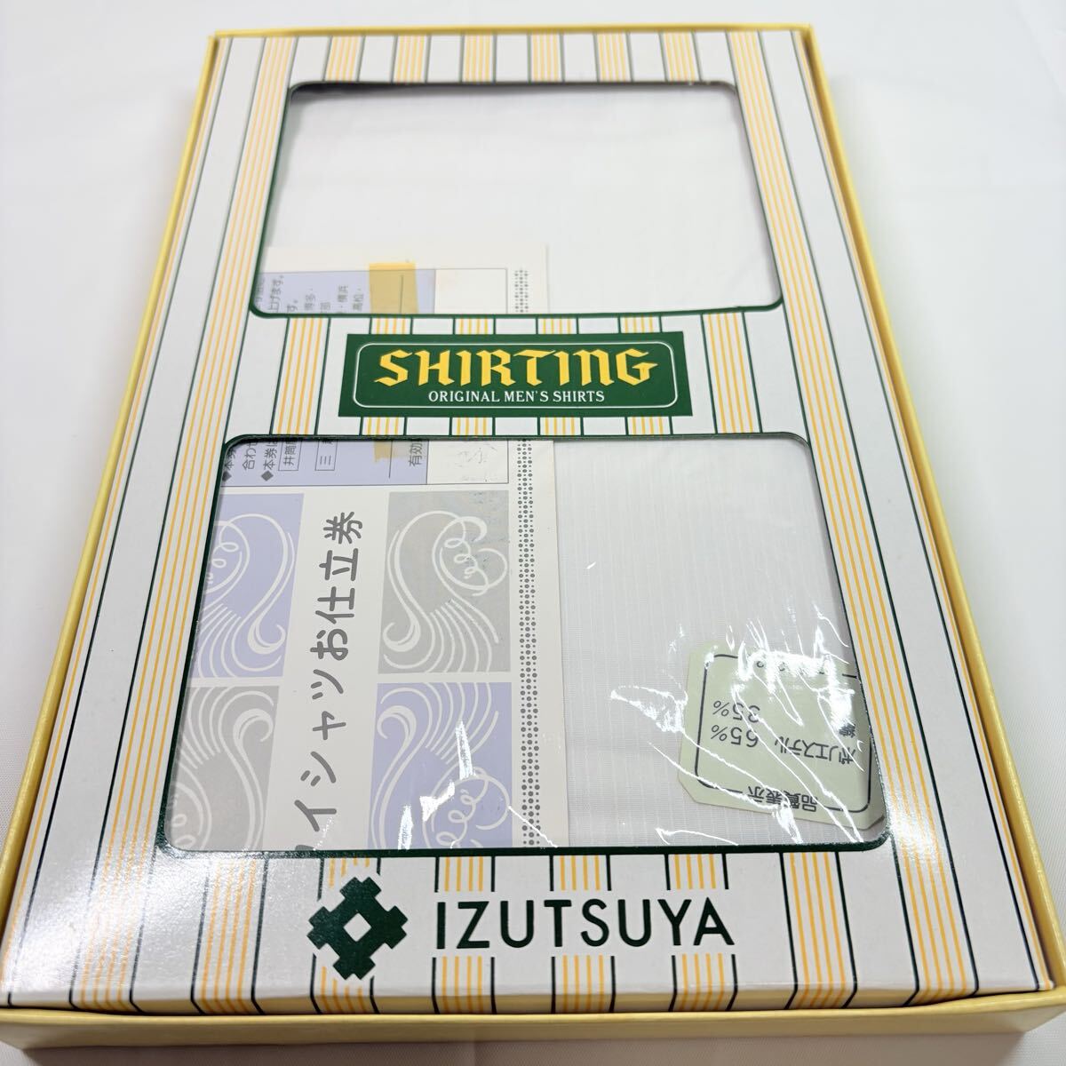 未開封品　IZUTSUYA 井筒屋　ストライプシャツ生地　お仕立て券期限切れ　ポリエステル　綿