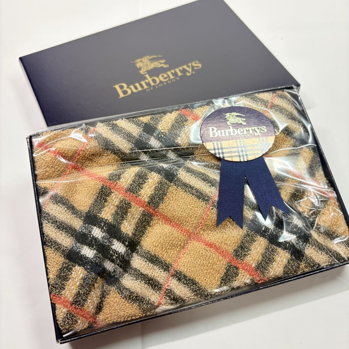 新品　 Burberrys BURBERRY ミニテリータオル　ミニタオル　ノバチェック　キャメル　ベージュ　箱付き