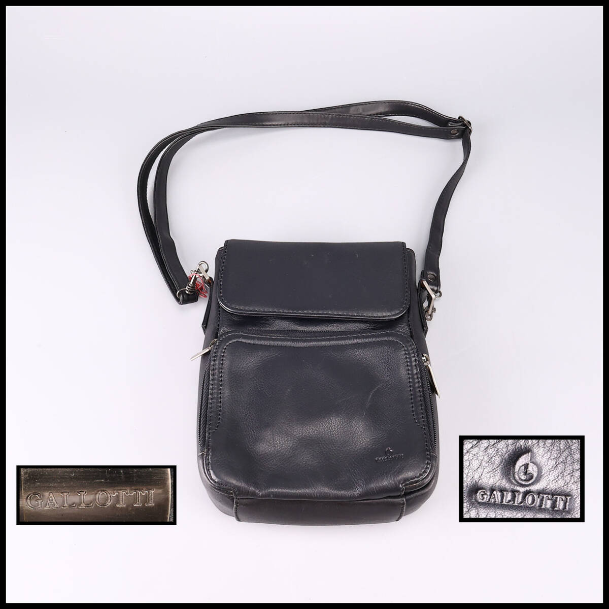 【玉】ZE011 GALLOTTI 牛革 鞄 中古品