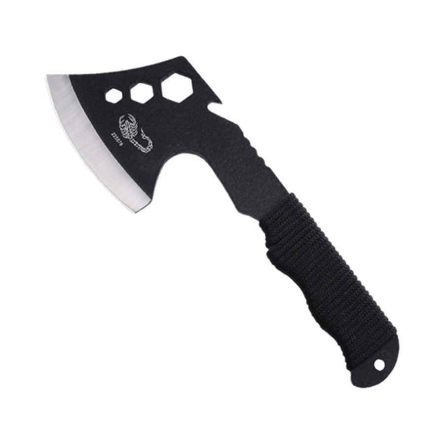 薪割り 手斧 斧 28cm 焚き火 おの キャンプ 軽量 持ち運び 専用カバー付 アウトドア バーベキュー 木 割る 薪ストーブ tec-makiono02