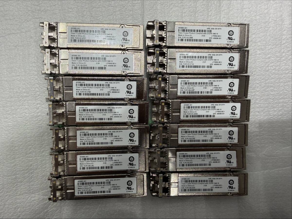 【HPE】 純正 455885-001 10Gb SR SFP+ Transceiver Module 850nm 14本セット