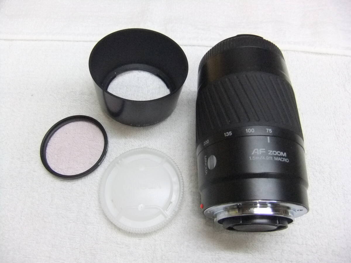 た72M MINOLTA ミノルタ AF 75-300mm F4.5-5.6 フィルター,フード付 SONY ミノルタ Aマウント用 AF動作確認済