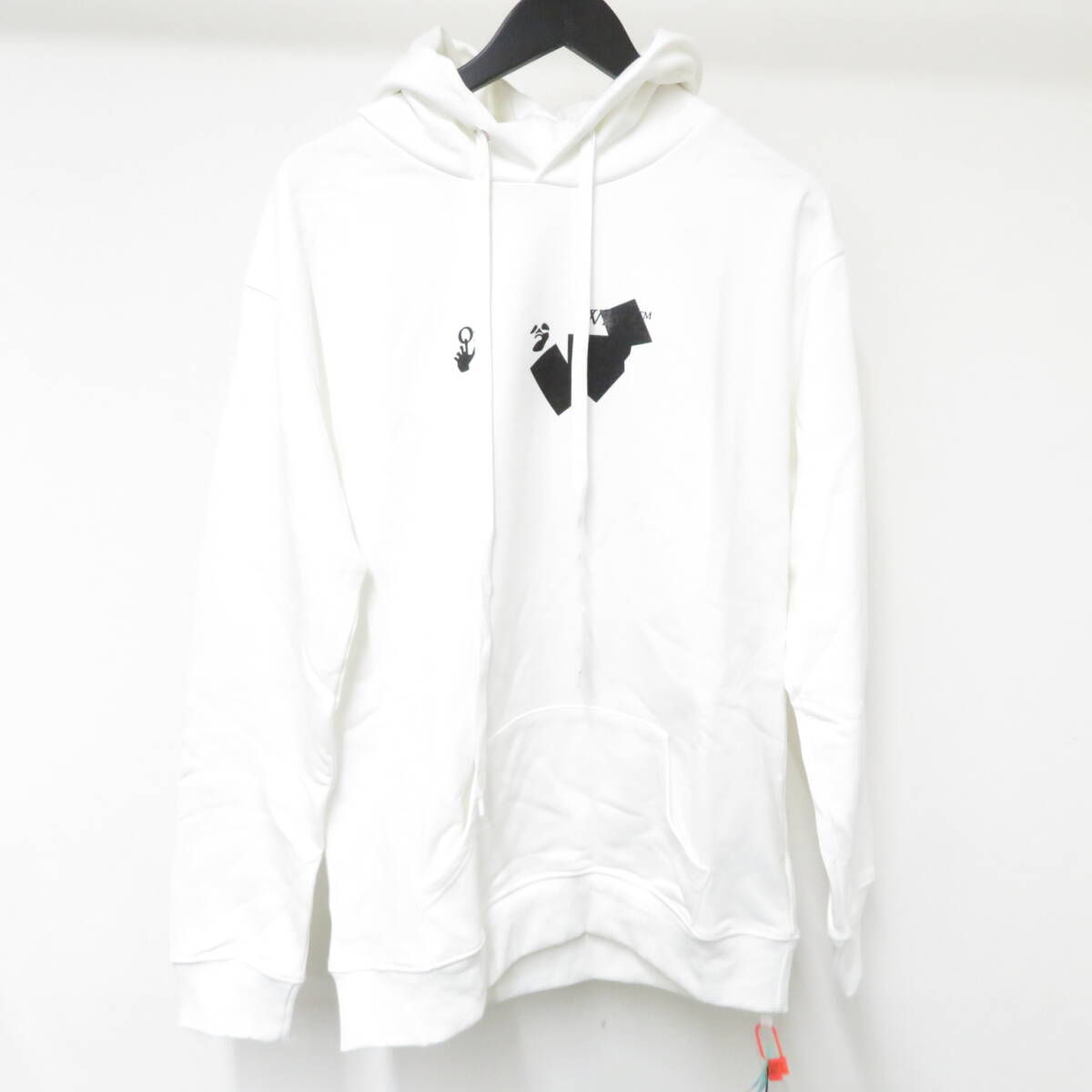 服◆Off-White オフホワイト プルオーバーパーカー バックプリント アクリルアロー ホワイト OMAA038R20185002 Lサイズ 未使用品●S0106■