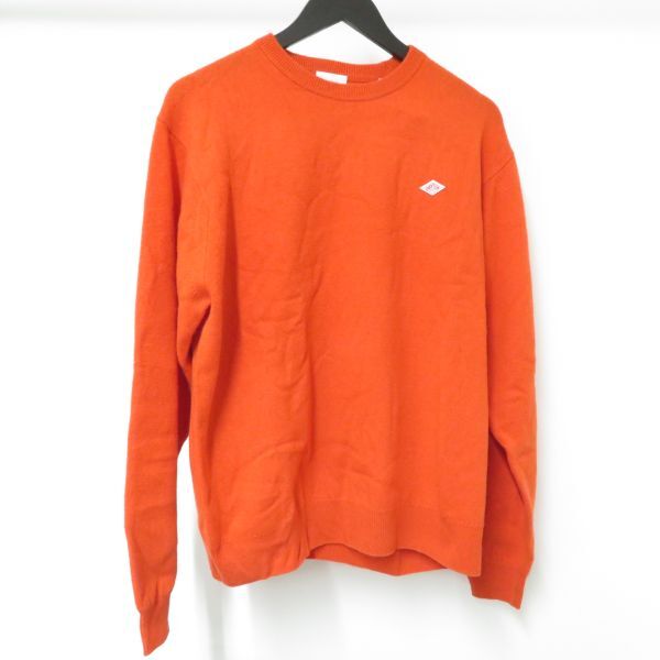 服◆DANTON ダントン クルーネック オレンジニット DT-D0028 サイズ:42 未使用品●AS8774■