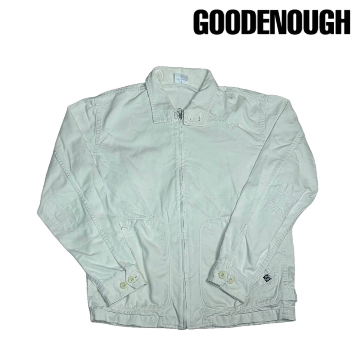 【極希少】初期 90’s GOOD ENOUGH グッドイナフ リペア加工 スイングトップ ジップジャケット サイズ表記無 ダメージ加工 