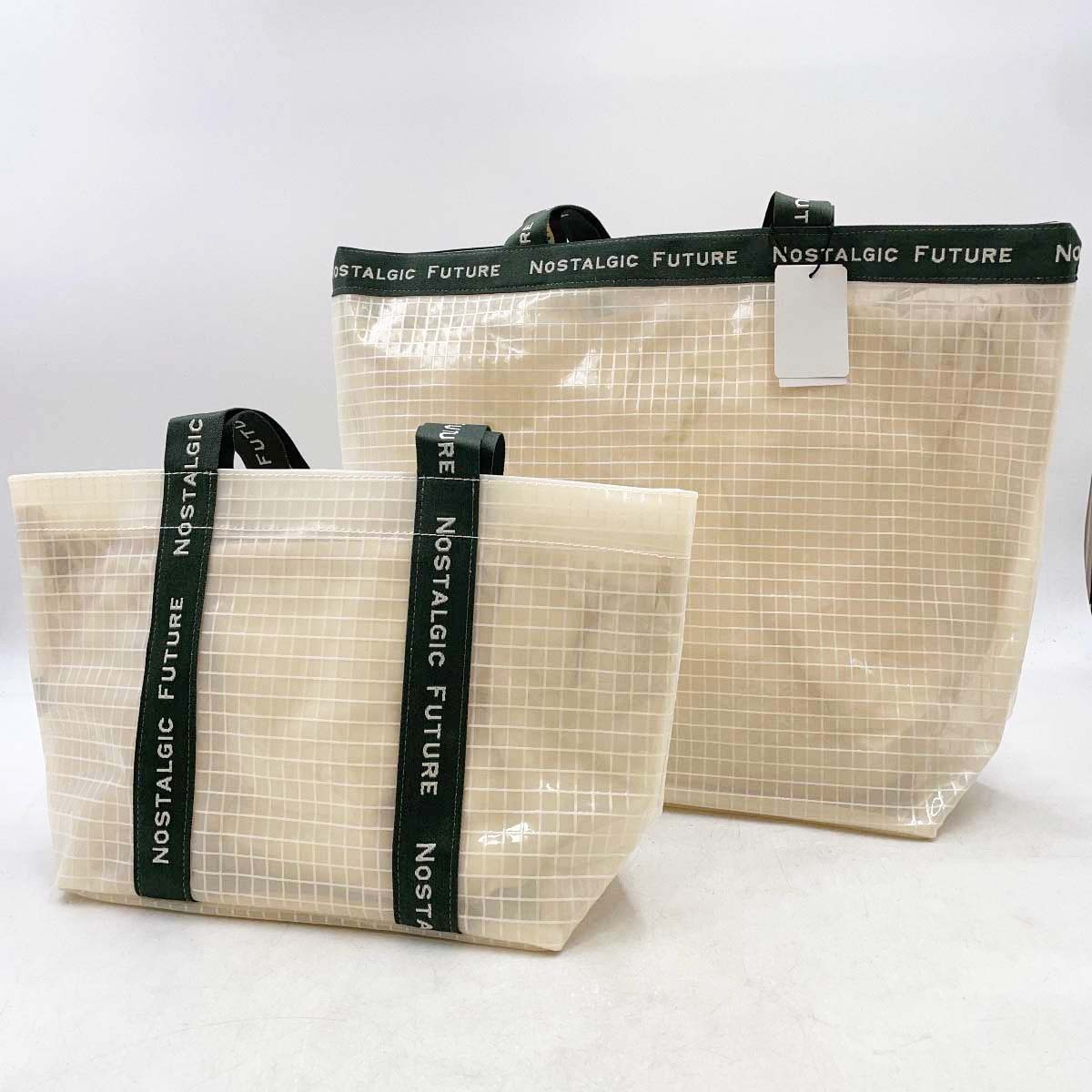【中古・未使用品】[大小2点セット] マウジー ノベルティ VINYL MESSAGE TOTE トートバッグ 010BSW02-0010 MOUSSY