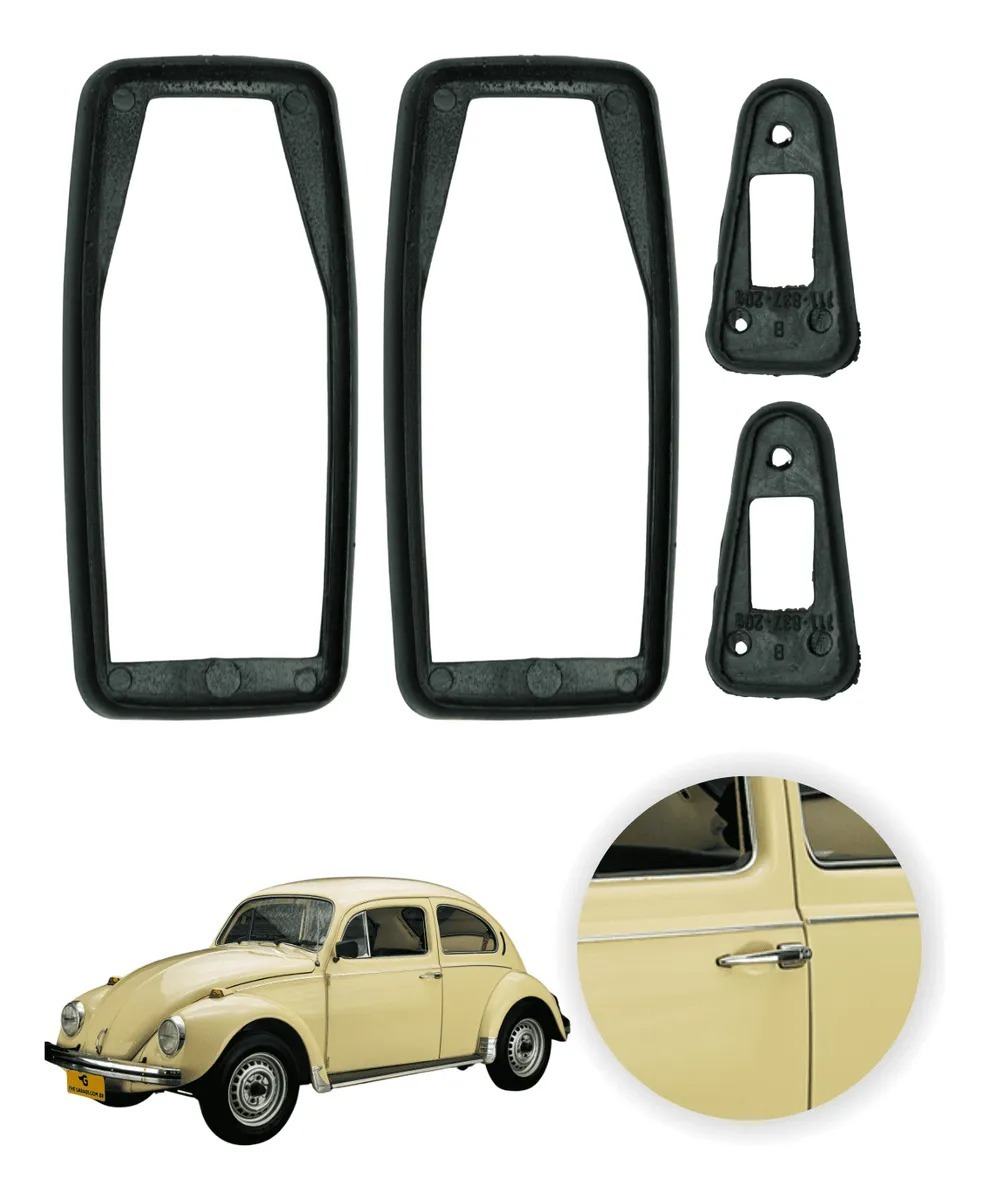 4個セット 外装 アウター ドア ハンドル バッファー ゴム シール VW T1 空冷VW ビートル カルマンギア ブラジリア T3 1968-1979年式