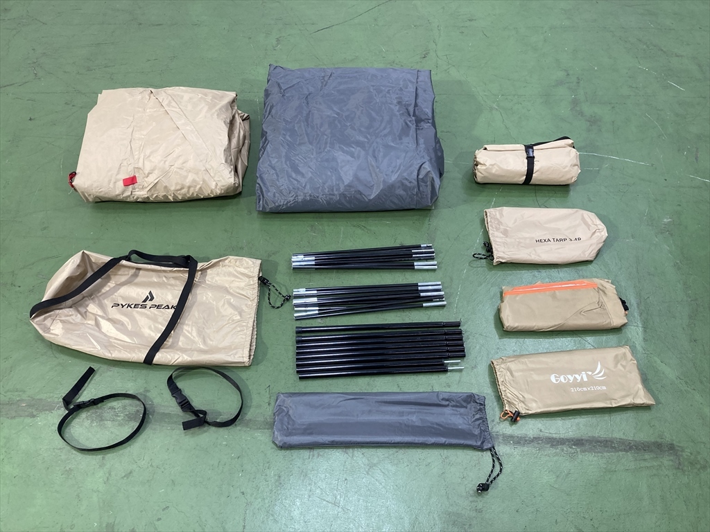 下松)PYKES PEAK パイクスピーク マルチドームテント ヘキサタープ 3-4P セット グランドシート付き アウトドア ◆★J260127R13B PA27A