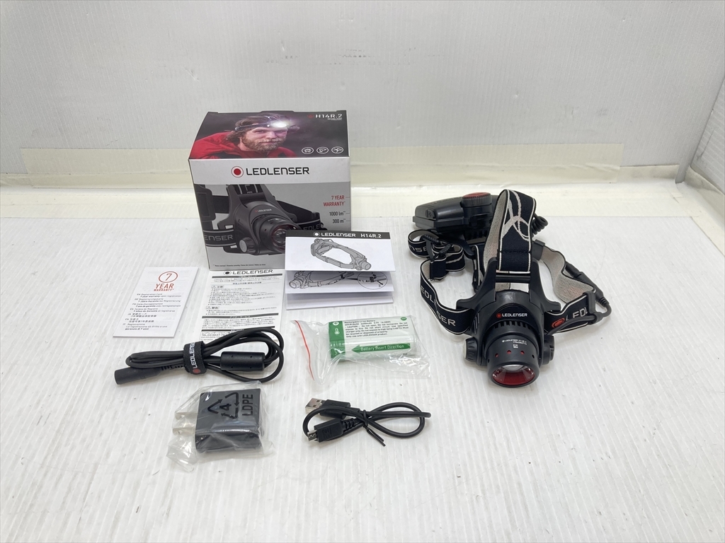 下松)LEDLENSER レッドレンザー ヘッドライトH14R.2 乾電池式 充電池付き 1000lm アウトドア キャンプ ◆★J260201R07A PB01A