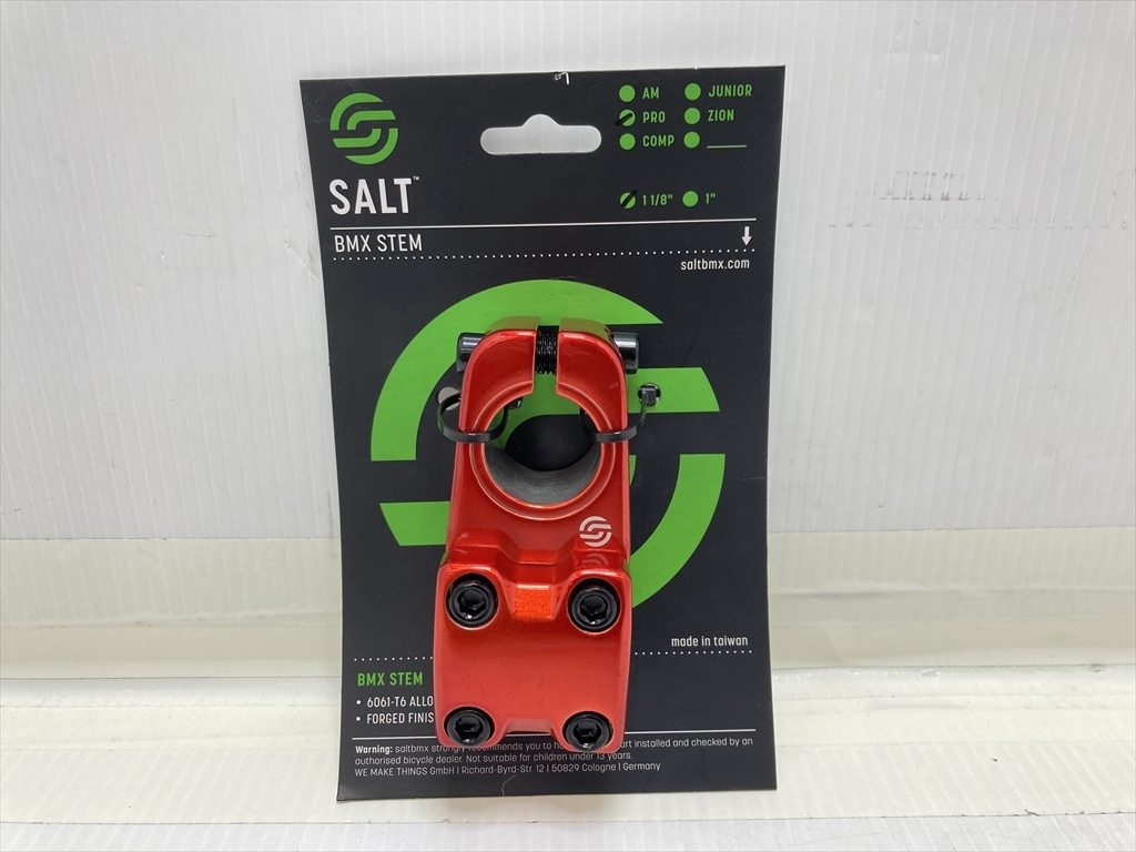 下松)SALT ソルト ステム BMX STEM SALT PRO トップローダーステム 1-1/8 22.2mm 50mm レッド 赤 未使用品 ◆★B260209R08A PB09A