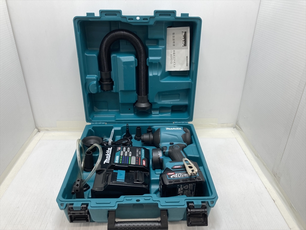 下松)makita マキタ 充電式エアダスタ AS001GRD 40Vmax 2.5Ah バッテリ1個 充電器 ケース付き ◆★K260224R01B PB24A