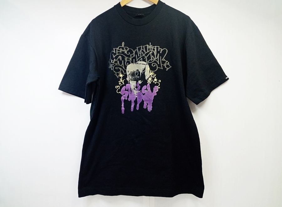 下松)STUSSY ステューシー× CUSTOMADE カスタメイド Tシャツ USA製 ブラック サイズ （3） ◆N2506071 NF18A