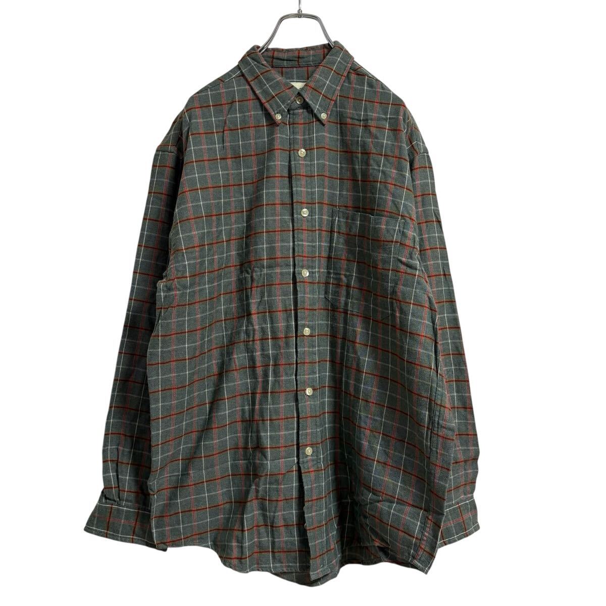 90s Eddie Bauer 美品 エディバウアー　ボタンダウン 長袖 チェックシャツ 長袖シャツ マルチカラー　M 