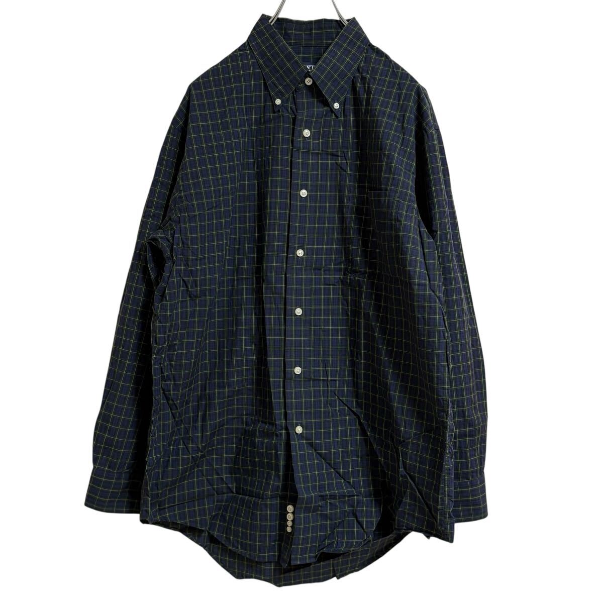 90s ビンテージ LANDS' END ランズエンド チェック柄 長袖シャツ 16-32 REGULAR 長袖シャツ チェック L ボタンダウン