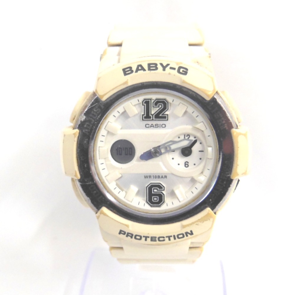 NA49021 カシオ 腕時計 ベイビージー Baby-G BGA-210 クォーツ 白文字盤 レディース CASIO 中古