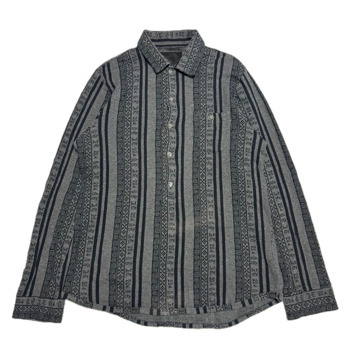 トレンド【talking about the abstraction TATA トーキングアバウト【商品名】コットン ニット/総柄 ストライプ/シャツ 長袖シャツ