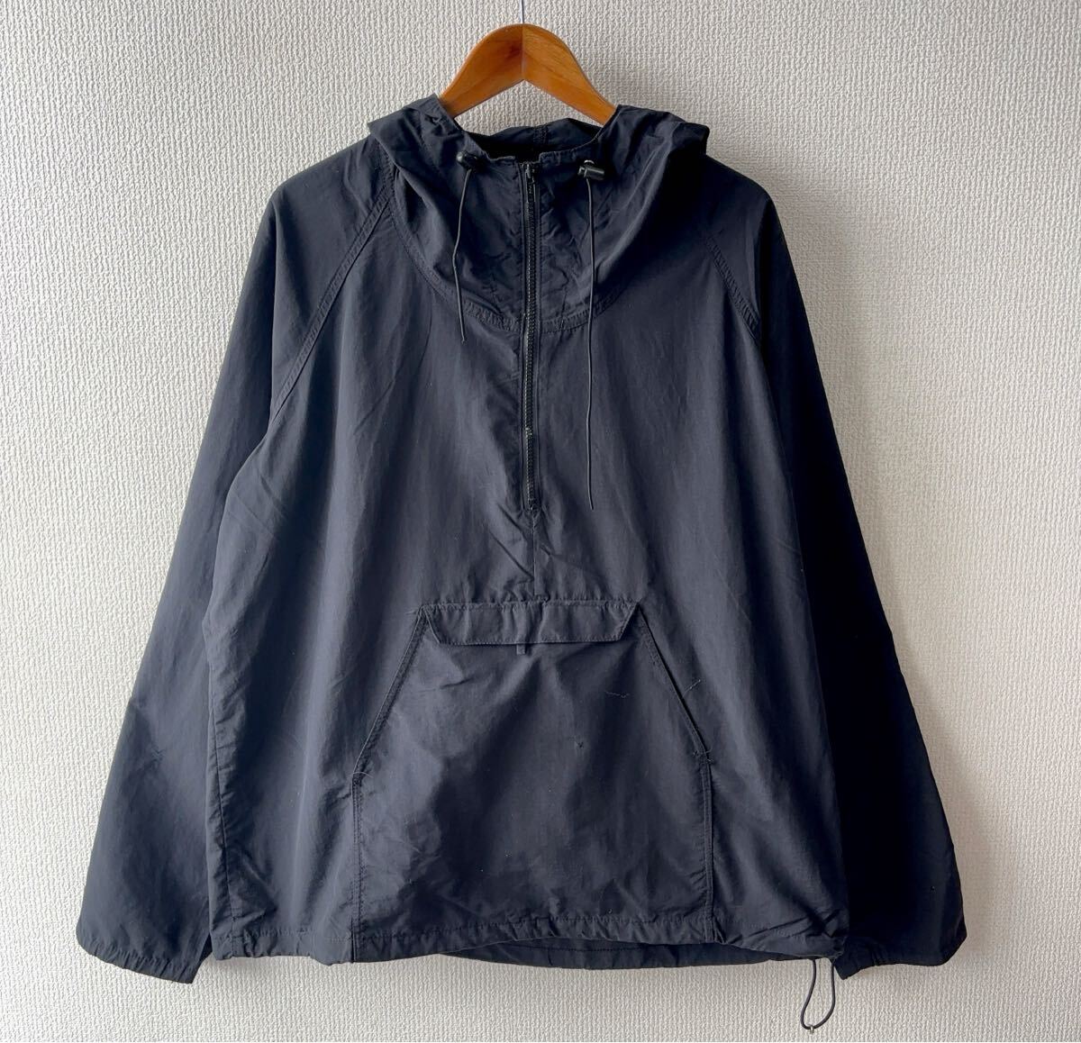 90s USA製 Gander Mountain ナイロン アノラック パーカー L ブラック プルオーバー ジャケット ハーフジップ