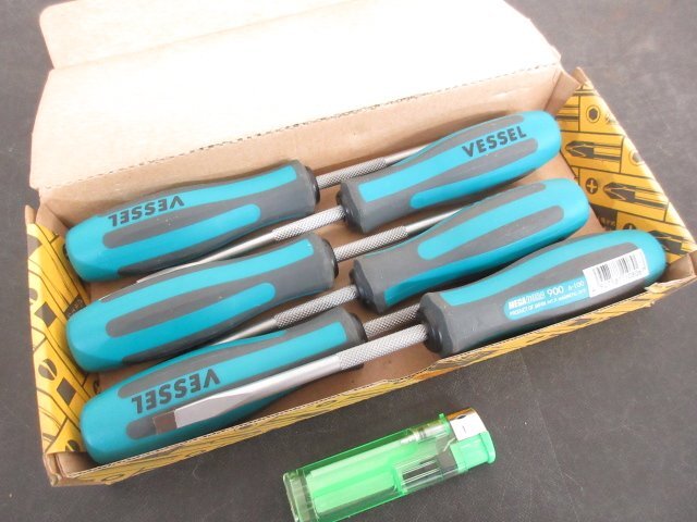 ZB563■ベッセル / クッション柄 普通 / ドライバー / マイナス 6x100mm // 計6本 // VESSEL №900 / 未使用