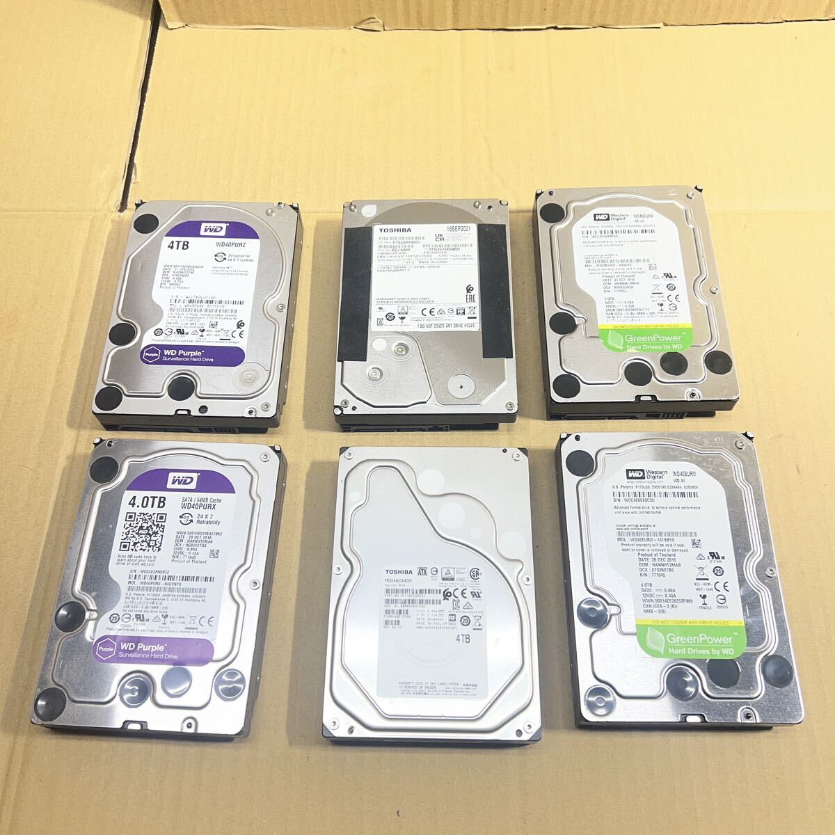 9 ゆうパック着払い発送　中古　WD40PURZ 4TB WD40EURD MD04ACA400 16SEP2021 WD40PURX いろいろまとめて
