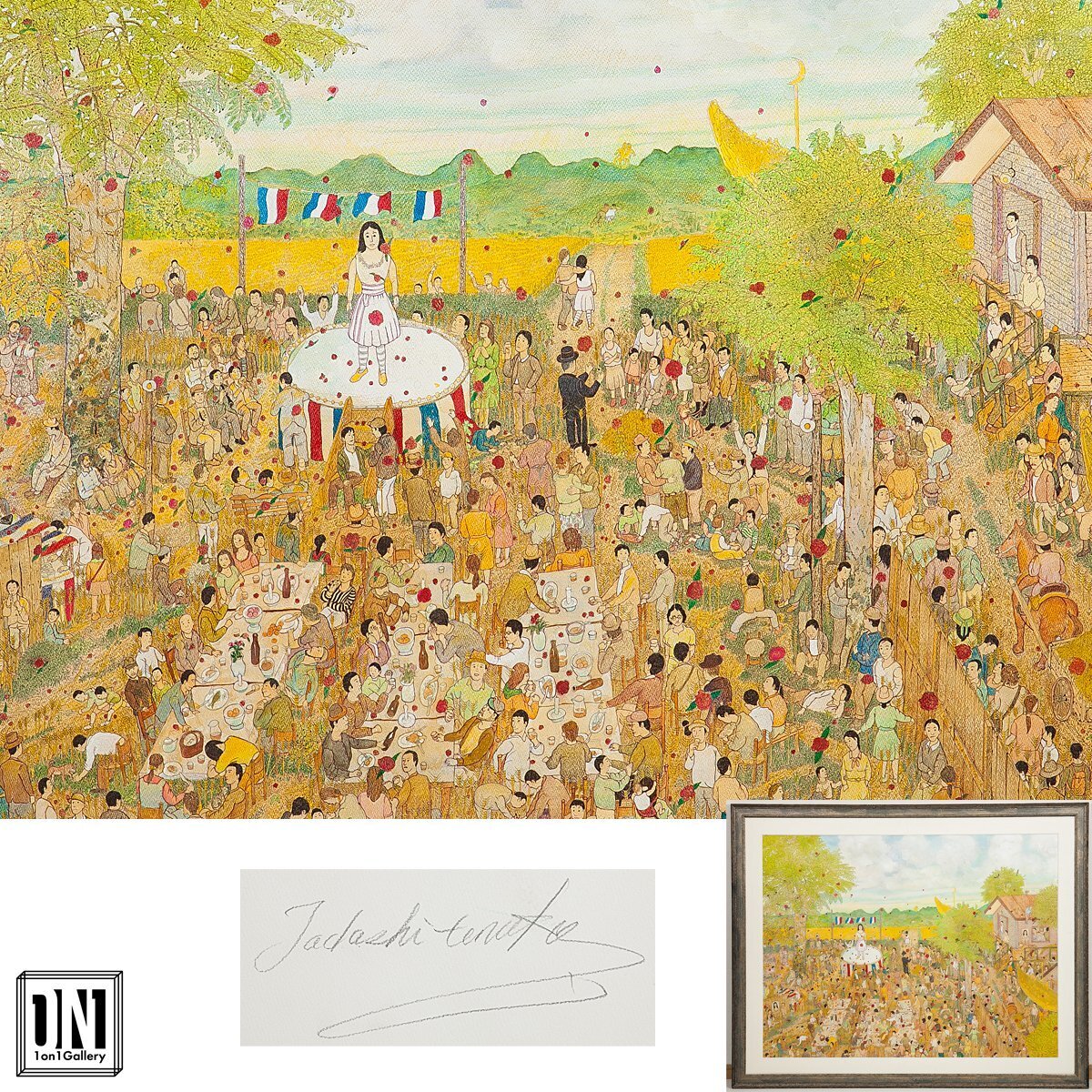 【1on1】真作 田中正 『百万本のバラ』 ボールペン 色鉛筆 50号 2025年■驚異の細密画 国際応募展「第1回アートオリンピア2015」最高賞受賞