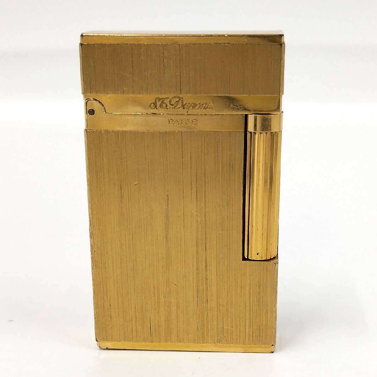 ●S.T Dupont デュポン ローラー式 ガスライター ライン2 ゴールド 着火未確認 [ne]U109