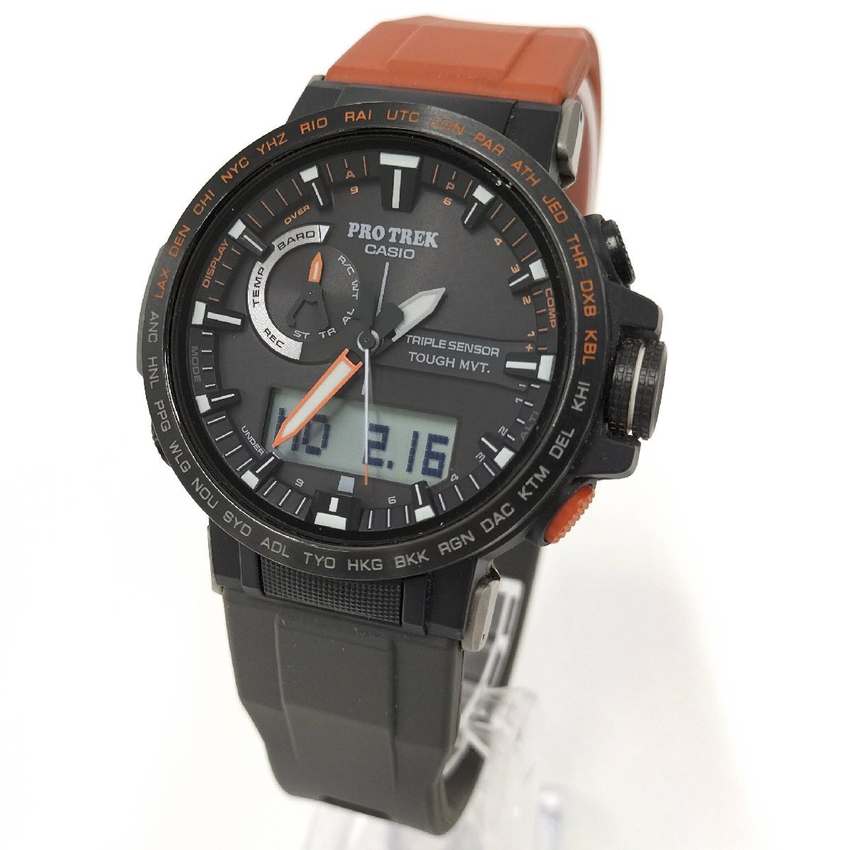 ●CASIO カシオ PRO TREK PRW-60YJP メンズ腕時計 ブラック文字盤 202A069J 電波ソーラー 中古[ne]um152