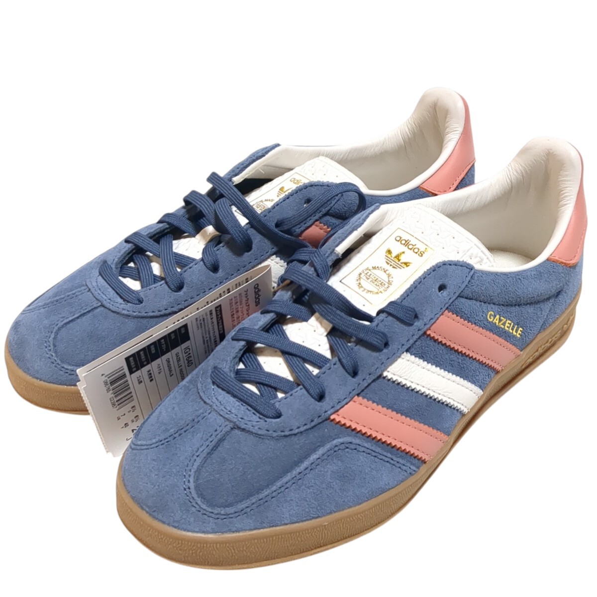 未使用 adidas GAZZELLE INDOOR IG1640 25.0cm スニーカー アディダス ガゼルインドア ピンク ブルー