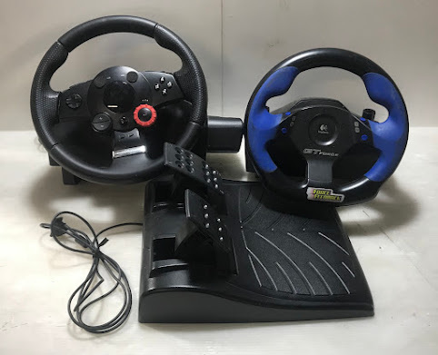 湘/logicool/ロジクール/GT FORGCEFORCE FEEDBACK/Logitech/E-UD4/DRIVINGFORCE/ドライビングフォース/EX-X5C19/動作未確認/湘1.30-132鳥