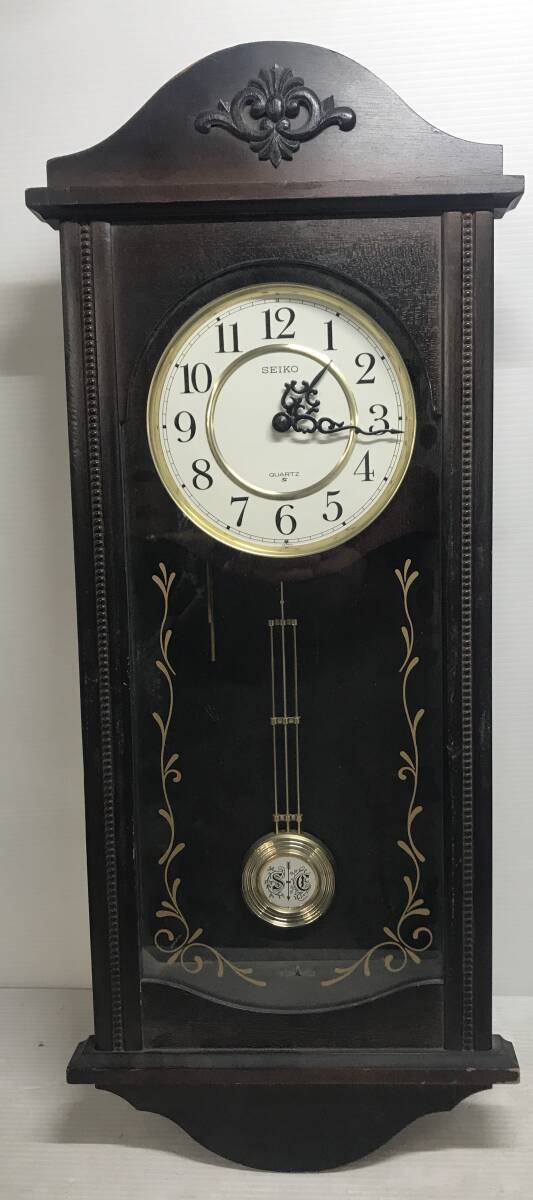 湘/振り子時計/昭和レトロ/SEIKO/セイコー/クォーツ/ボンボン時計/動作確認済/湘1.30-69小