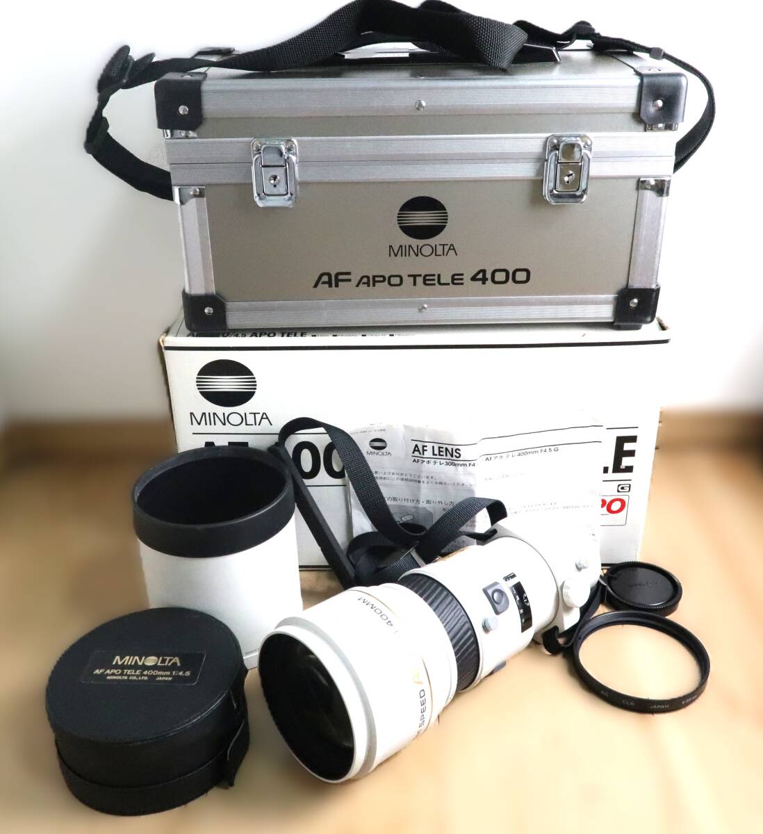 ★良品★ミノルタ MINOLTA HIGH SPEED AF APO TELE 400mm F4.5 元箱・ケース付★　I0249＃4446