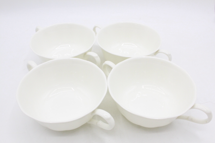 NARUMI BONE China ナルミボーンチャイナ スープカップ Noble White 4客セット