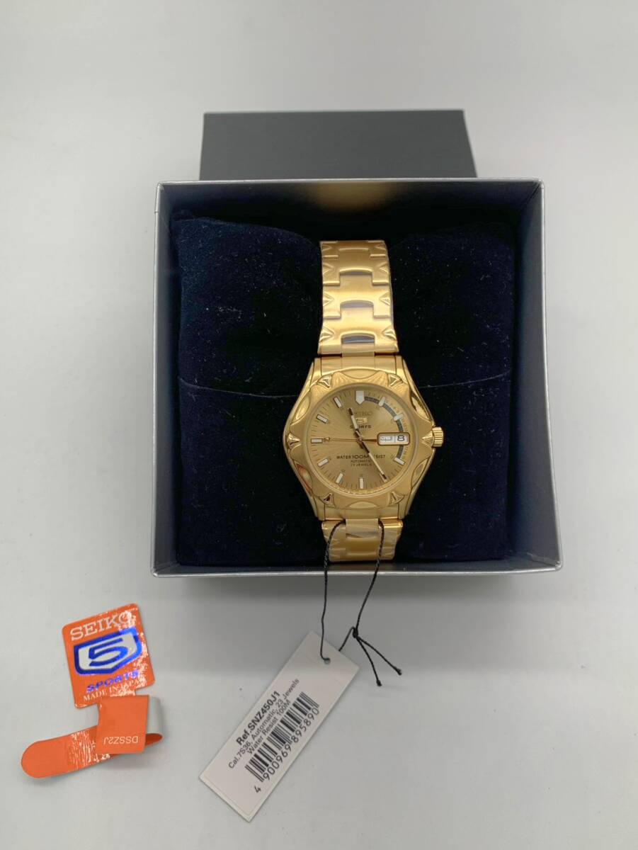 【激レア】新品未使用 セイコー SEIKO 5 SPORTS 腕時計 海外モデル 自動巻き ゴールド 日本製 メンズ 逆輸入品
