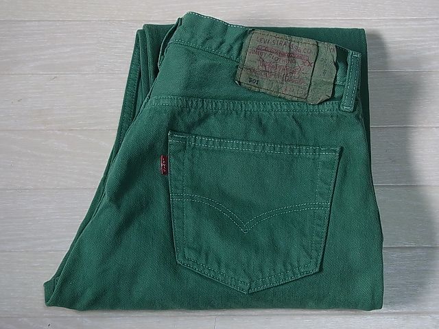 90s Levi's 501　SIZE：W34L36　グリーン　緑　ユーロリーバイス　501　カラーデニム