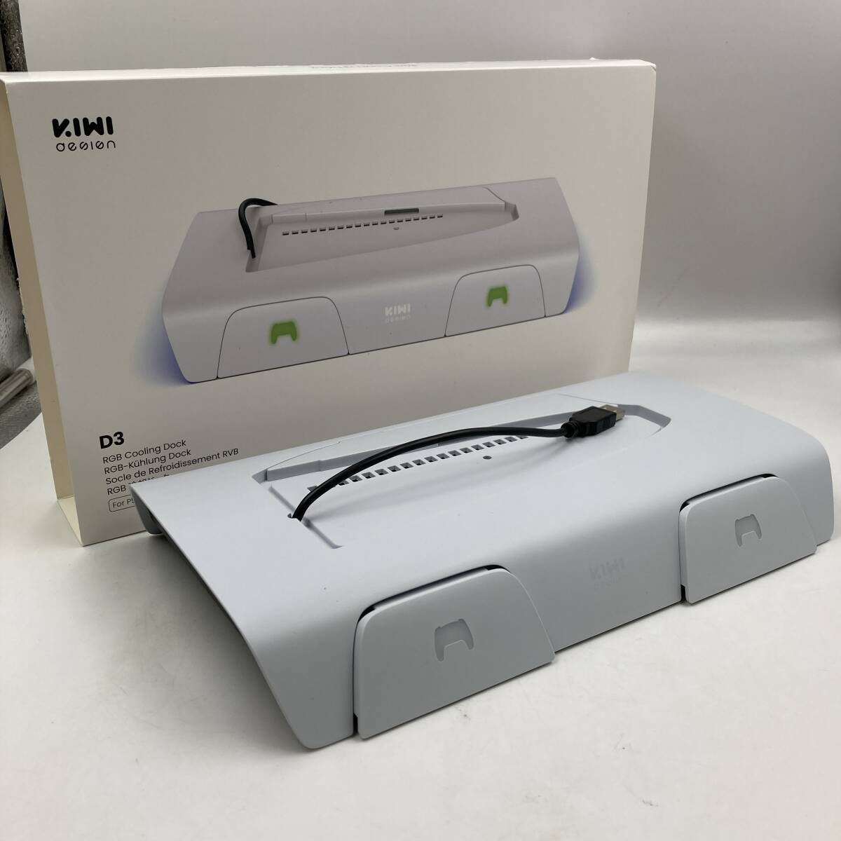 【通電確認済】KIWI design D3 PS5 SLIMに対応冷却スタンド 縦置きステーション/Y33242-D2