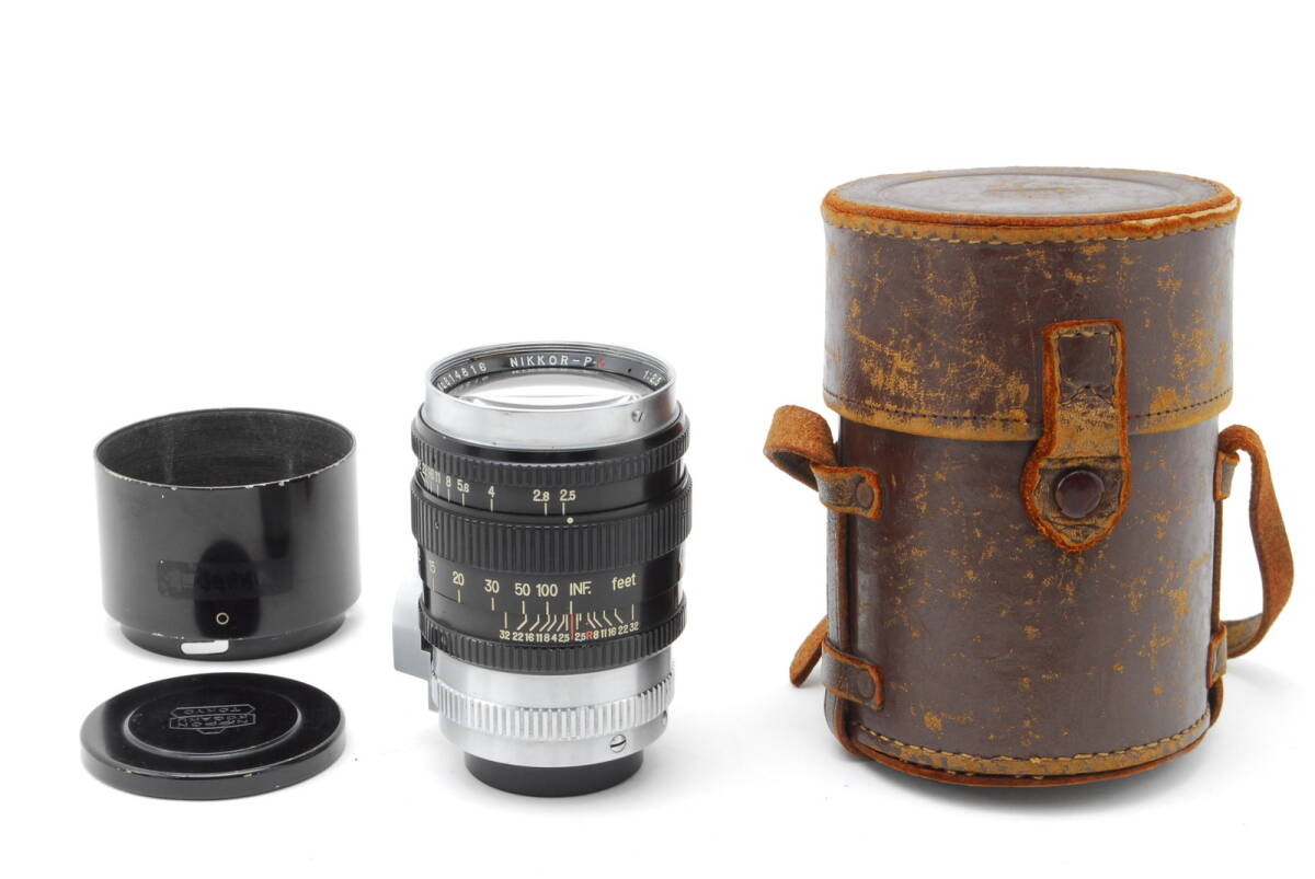 レア【良品 保障付 動作確認済】 Nikon ニコン Nikkor-P.C 10.5cm 105mm f/2.5 MF 単焦点レンズ Leica L39マウント ケース＆フード付#V1881