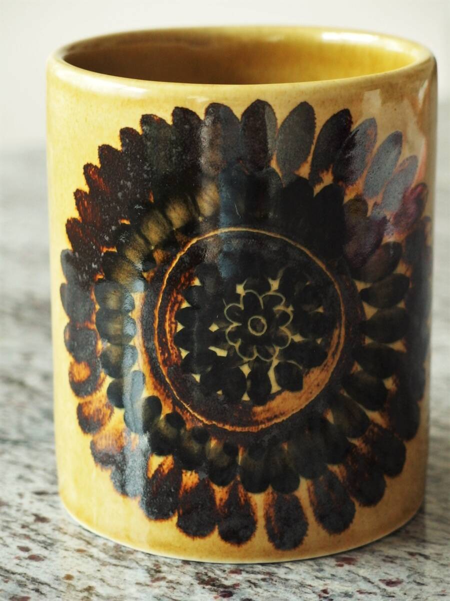 北欧雑貨 ARABIA アラビア Ympyra インピラ ヴィンテージ 花瓶、フラワーベース、キャニスター (GOG) 直径9.5cm×H12cm 