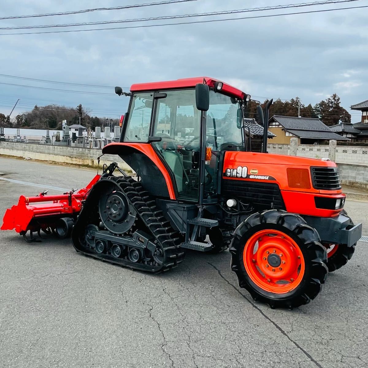 クボタトラクターGM90★90馬力★ハイスピード★927アワー★ニプロロータリー★パワクロ★4WD★倍速★外部油圧★パワステ★エアコン