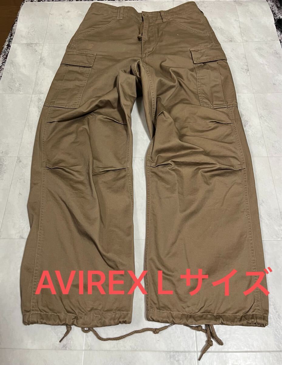 美品！AVIREX アヴィレックス カーゴパンツ Lサイズ ミリタリー　ベージュ　コットン